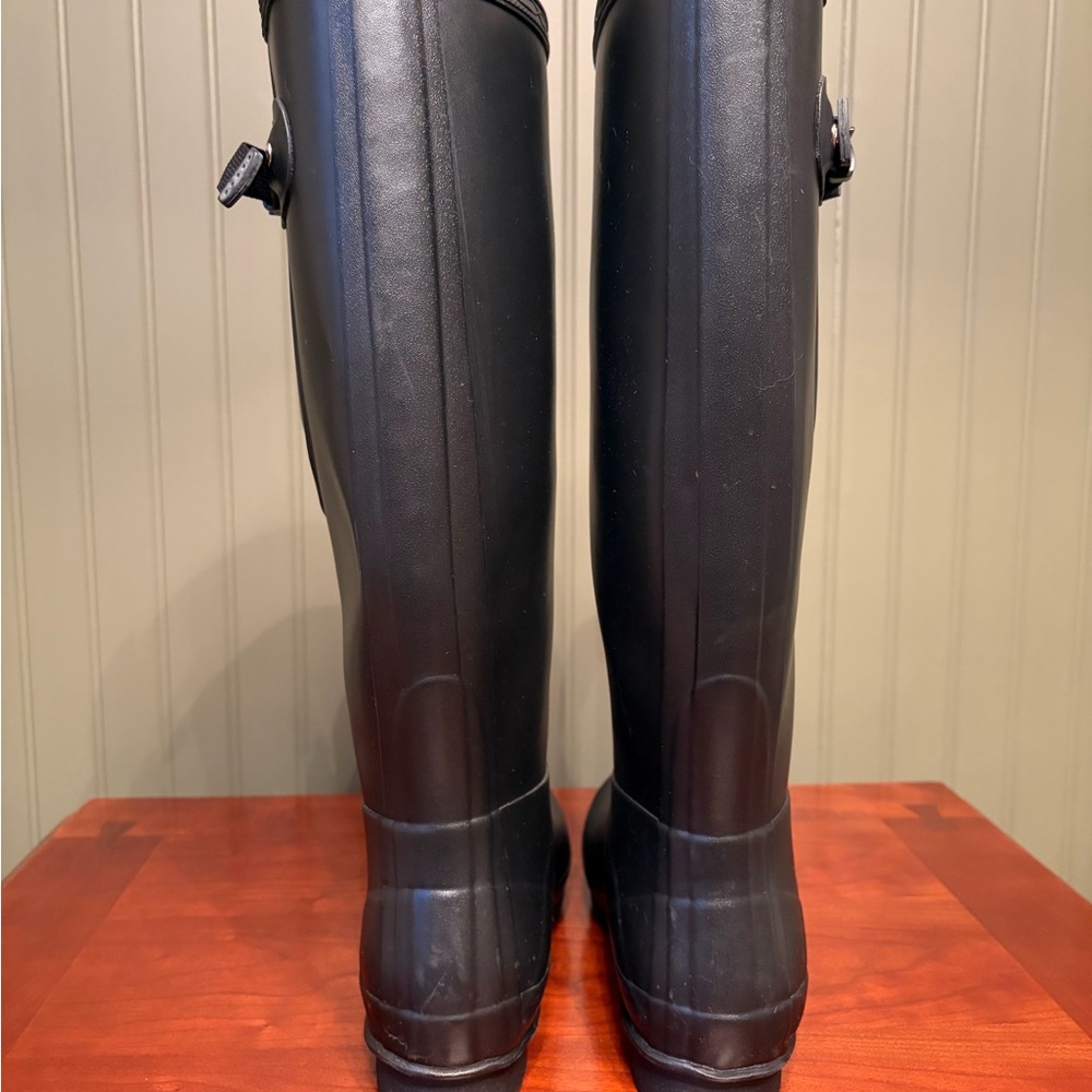 Hunter Norris Field Side Adjustable Tall Rain Boots Black Women’s Size 9 - Picture 3 of 5